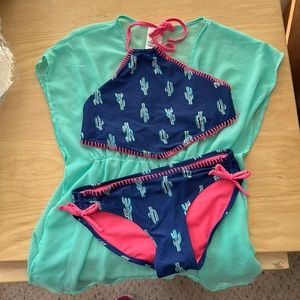 Youth girls bathing suit and cover up